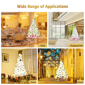 6 Feet / 7.5 Feet / 9 Feet Hinged Artificial Christmas Tree with Metal Stand-7.5 Feet view 5