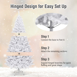 6 Feet / 7.5 Feet / 9 Feet Hinged Artificial Christmas Tree with Metal Stand-7.5 Feet view 9