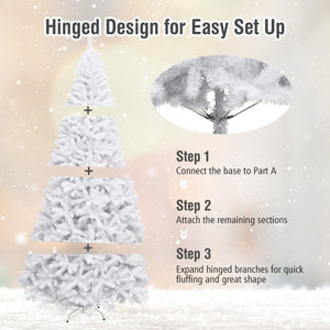 6 Feet / 7.5 Feet / 9 Feet Hinged Artificial Christmas Tree with Metal Stand-9 Feet view 9