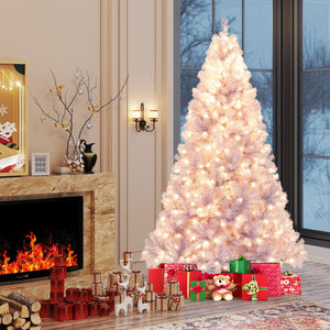 6/7.5 FT Pre-Lit Tinsel Christmas Tree Artificial Xmas Tree-M view 2