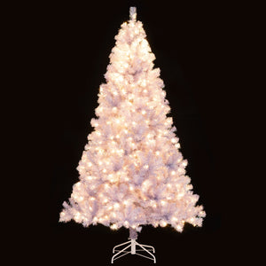 6/7.5 FT Pre-Lit Tinsel Christmas Tree Artificial Xmas Tree-M view 4