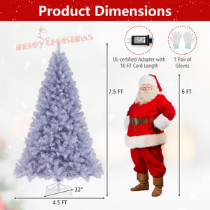 6/7.5 FT Pre-Lit Tinsel Christmas Tree Artificial Xmas Tree-M view 5