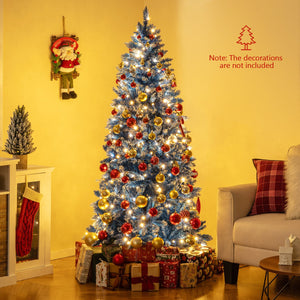 6/7/8/9 FT Artificial Christmas Tree with 767 Snowy Branch Tips-6 FT view 7