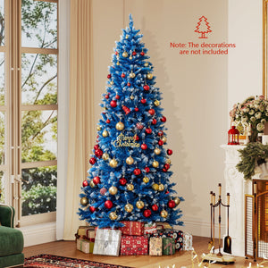 6/7/8/9 FT Artificial Christmas Tree with 767 Snowy Branch Tips-7 FT view 3
