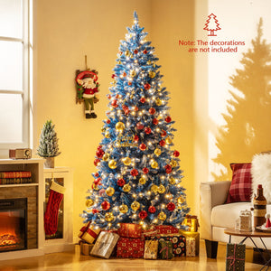 6/7/8/9 FT Artificial Christmas Tree with 767 Snowy Branch Tips-7 FT view 7
