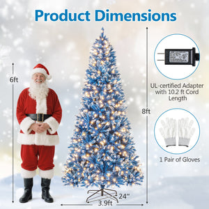 6/7/8/9 FT Artificial Christmas Tree with 767 Snowy Branch Tips-8 FT view 5