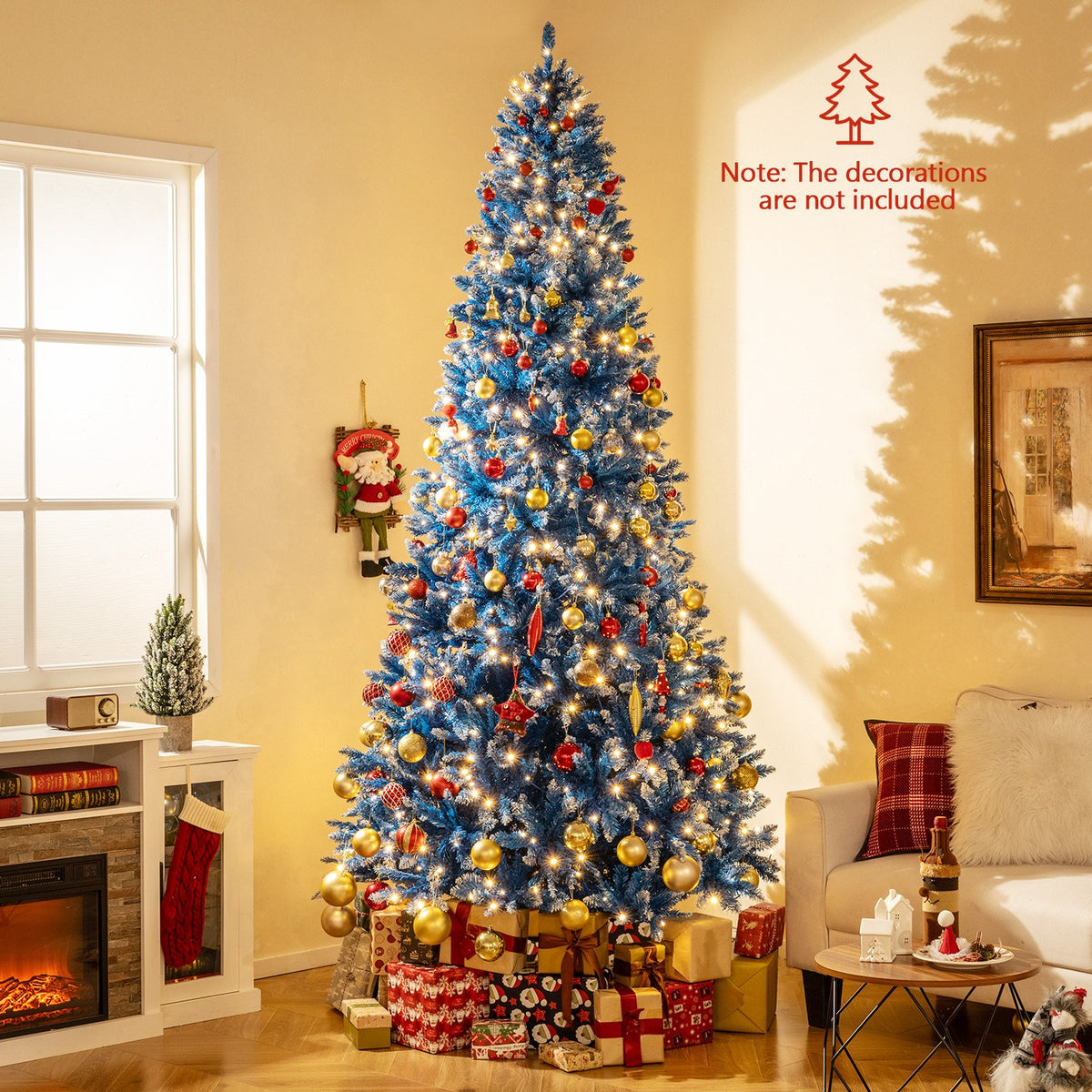 6/7/8/9 FT Artificial Christmas Tree with 767 Snowy Branch Tips-9 FT view 7