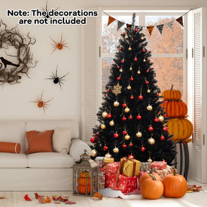 6/7/8 Feet Artificial Christmas Tree with 6 Lighting Modes and Spooky Sounds-7 ft view 2