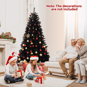 6/7/8 Feet Artificial Christmas Tree with 6 Lighting Modes and Spooky Sounds-7 ft view 5