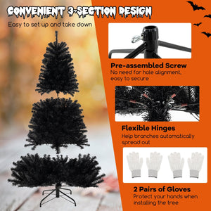 6/7/8 Feet Artificial Christmas Tree with 6 Lighting Modes and Spooky Sounds-7 ft view 8