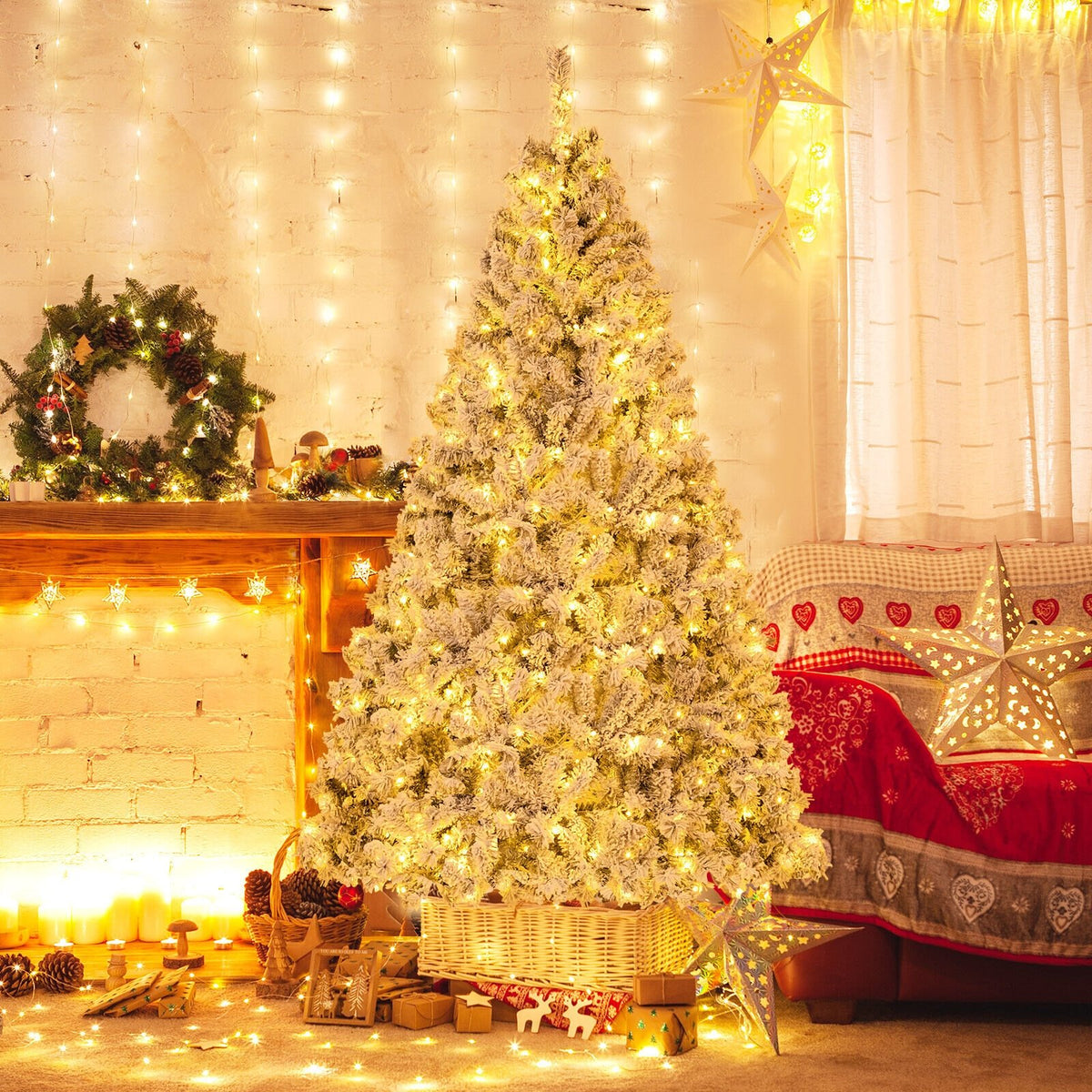 6/7/8 Feet Artificial Xmas Tree 3-Minute Quick Shape-7 ft view 2