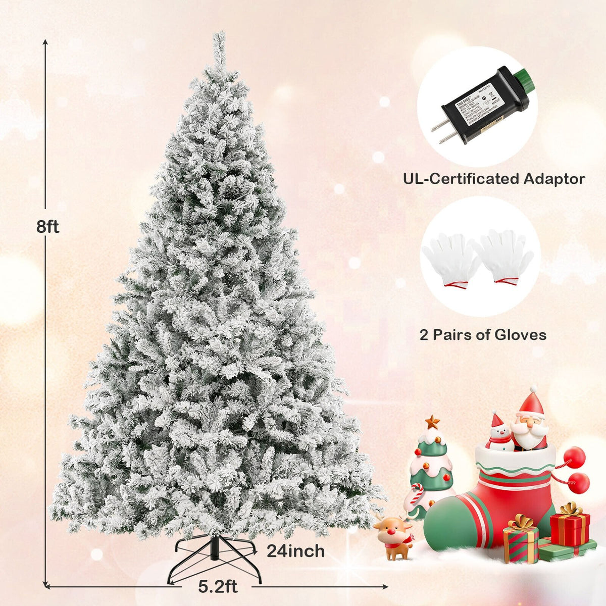 6/7/8 Feet Artificial Xmas Tree 3-Minute Quick Shape-8 ft view 5
