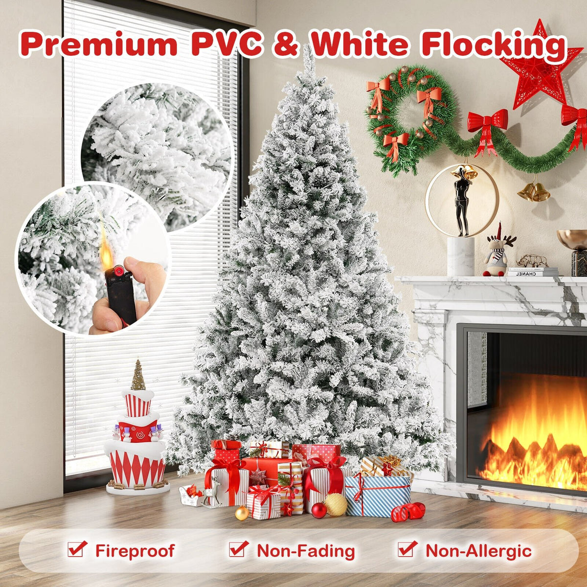 6/7/8 Feet Artificial Xmas Tree 3-Minute Quick Shape-8 ft view 9