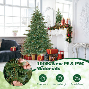 6/7/8 Feet Christmas Tree with Warm White LED Lights and Pine Cones-6 ft view 9