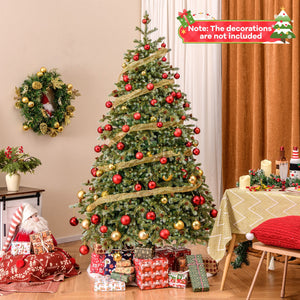 6/7/8 Feet Christmas Tree with Warm White LED Lights and Pine Cones-7 ft view 5