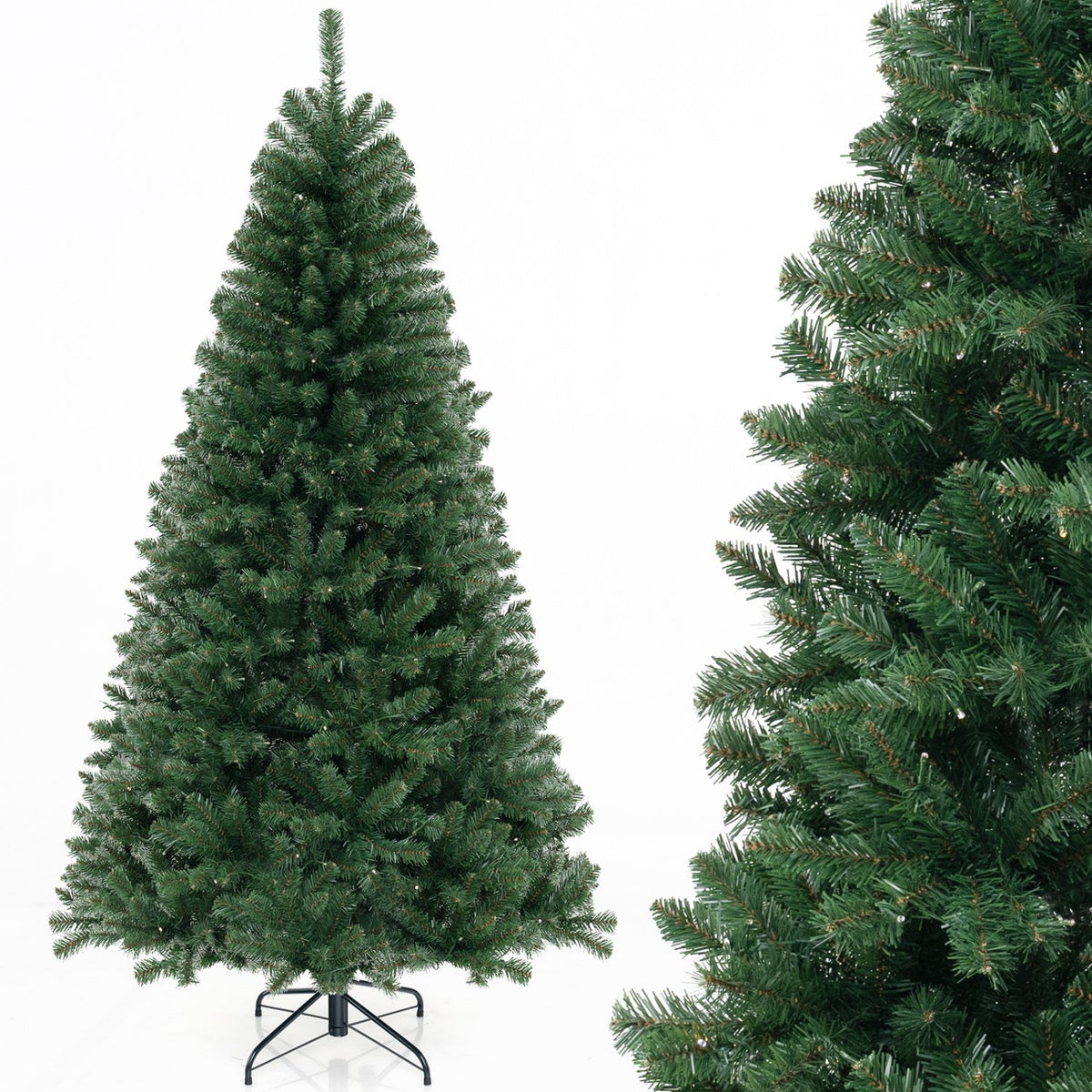 6/7/8 FT Artificial Christmas Tree with 568/830/1182 Branch Tips and 200/250/400 Warm White LED Lights-L view 4