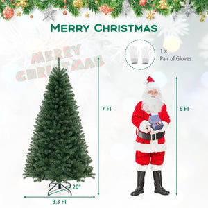 6/7/8 FT Artificial Christmas Tree with 568/830/1182 Branch Tips and 200/250/400 Warm White LED Lights-L view 5