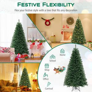 6/7/8 FT Artificial Christmas Tree with 568/830/1182 Branch Tips and 200/250/400 Warm White LED Lights-L view 8