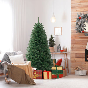 6/7/8 FT Artificial Christmas Tree with 568/830/1182 Branch Tips and 200/250/400 Warm White LED Lights-M view 2