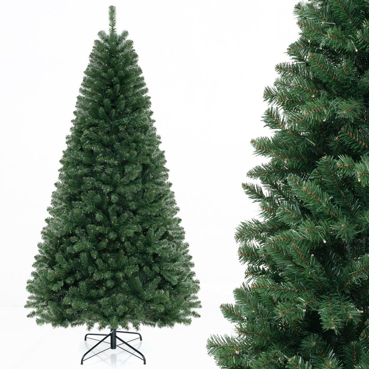 6/7/8 FT Artificial Christmas Tree with 568/830/1182 Branch Tips and 200/250/400 Warm White LED Lights-XL view 4