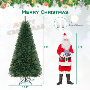 6/7/8 FT Artificial Christmas Tree with 568/830/1182 Branch Tips and 200/250/400 Warm White LED Lights-XL view 5
