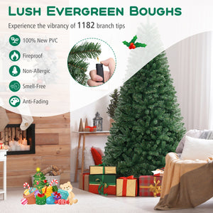 6/7/8 FT Artificial Christmas Tree with 568/830/1182 Branch Tips and 200/250/400 Warm White LED Lights-XL view 6