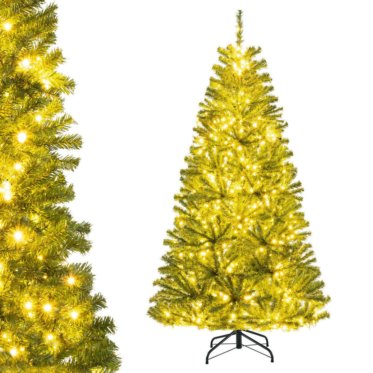 6/7/8 FT Pre-Lit Artificial Christmas Tree with Remote Control and LED Lights-S view 4