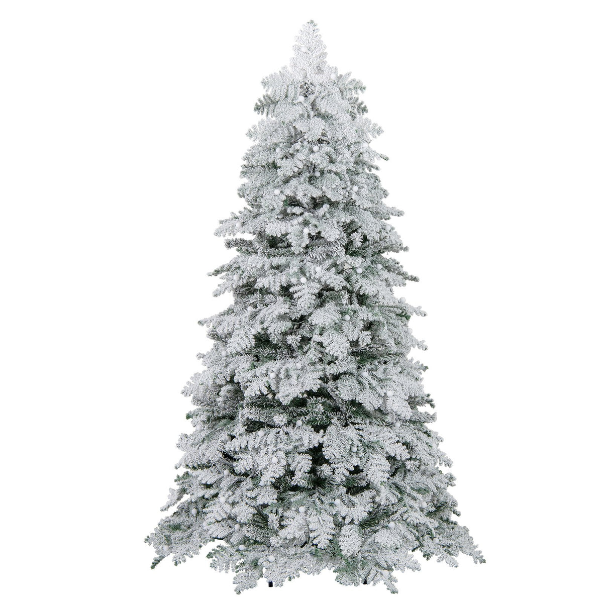 6/7 Feet Artificial Snow-flocked Christmas Tree Pre-lit Hinged Xmas Tree with 130 Twinkle Balls-6 Feet view 4