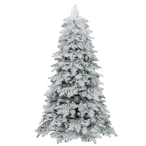 6/7 Feet Artificial Snow-flocked Christmas Tree Pre-lit Hinged Xmas Tree with 130 Twinkle Balls-6 Feet view 4