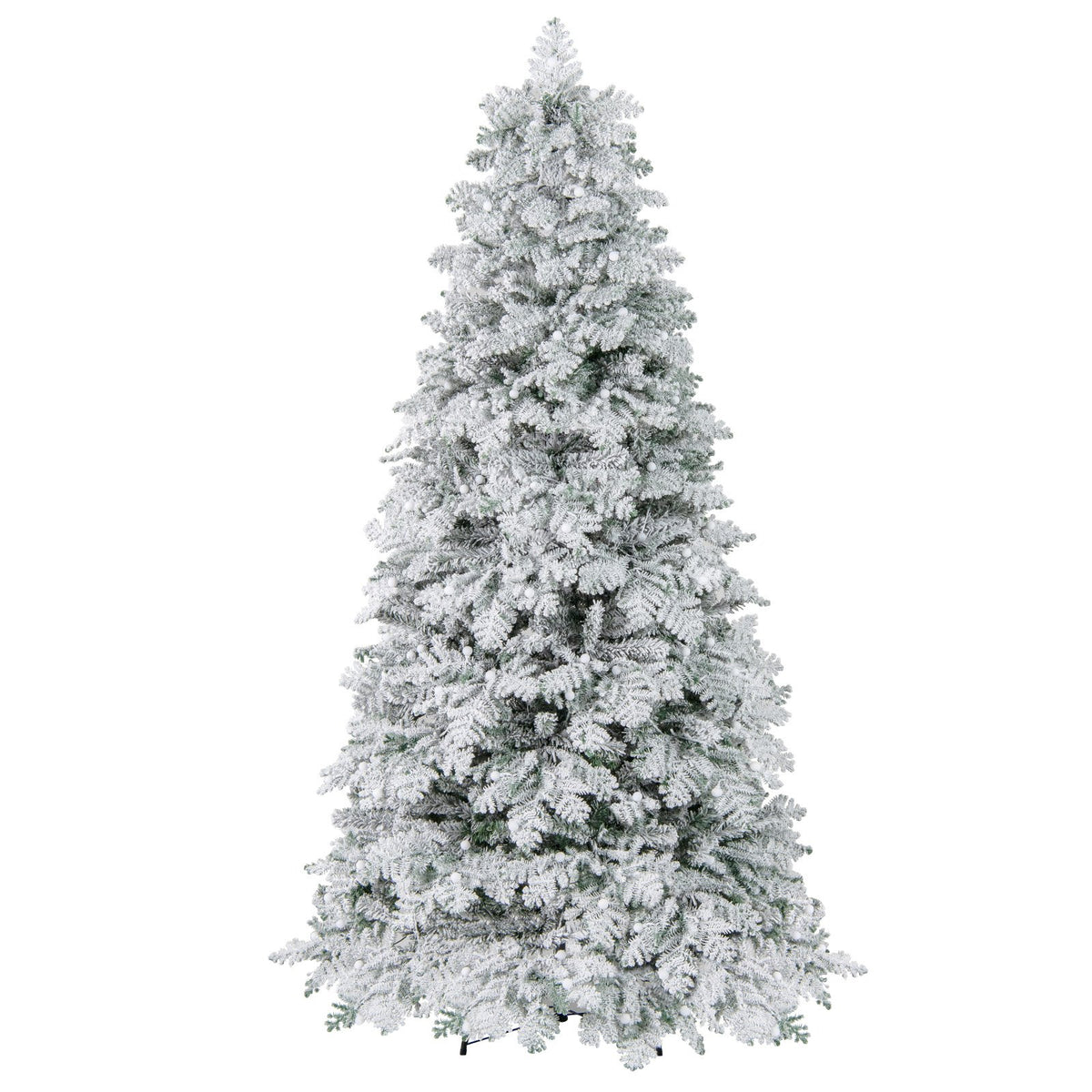 6/7 Feet Artificial Snow-flocked Christmas Tree Pre-lit Hinged Xmas Tree with 130 Twinkle Balls-7 Feet view 4