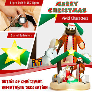 6.7 Feet Christmas Inflatable Nativity Scene with LED Lights view 5