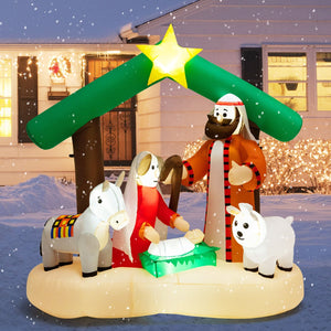 6.7 Feet Christmas Inflatable Nativity Scene with LED Lights view 6