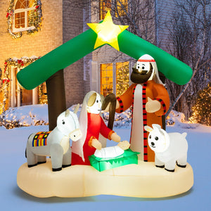 6.7 Feet Christmas Inflatable Nativity Scene with LED Lights view 8