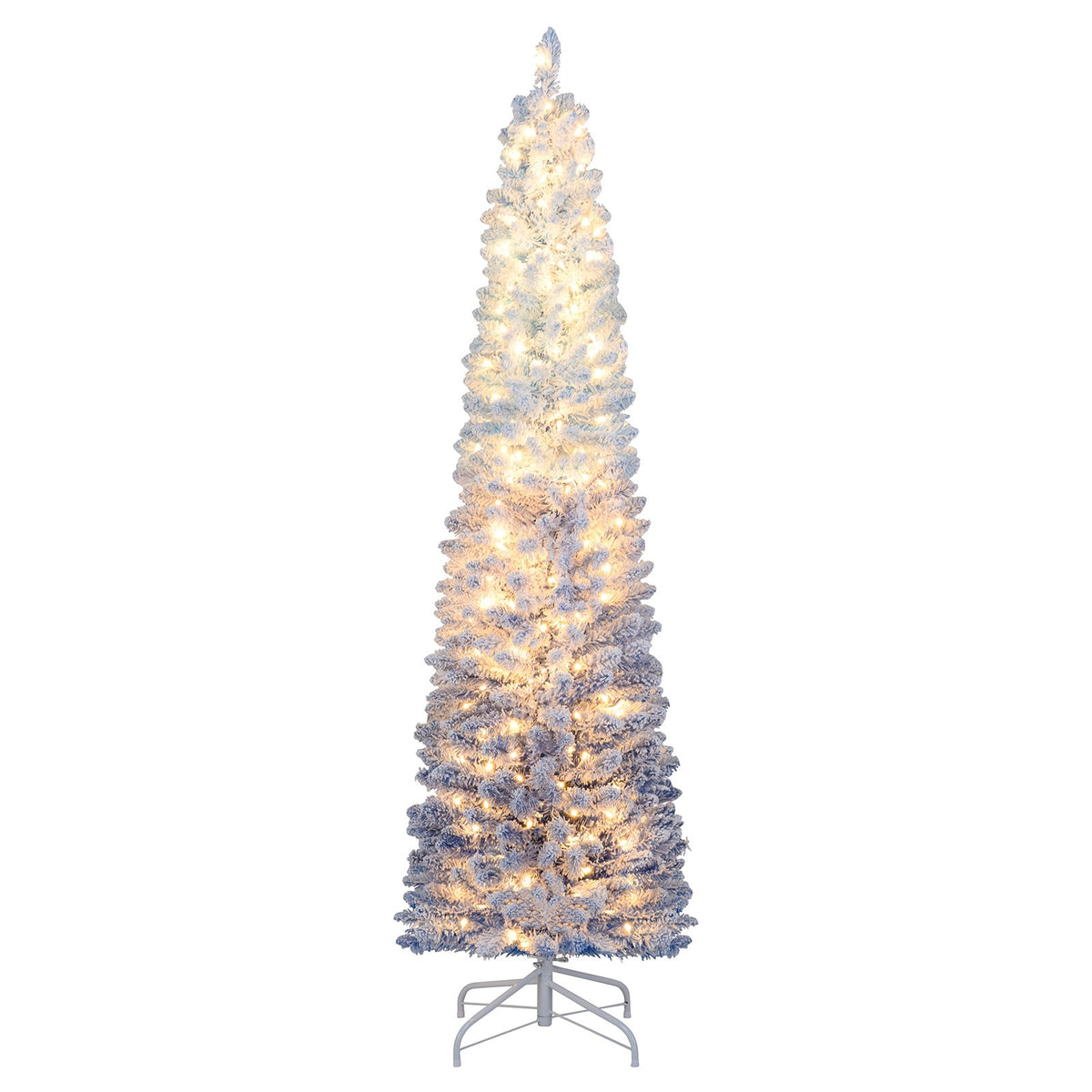 6/7 Feet Snow-flocked Artificial Christmas Tree with 220/290 Warm White LED Lights-6 Feet view 4