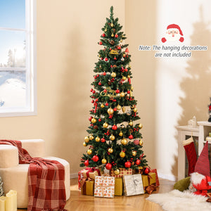 6/7 FT Pre-Lit Artificial Christmas Tree Spiral Holiday Tree with 612/791 Branch Tips and 8 Modes-7 ft view 2