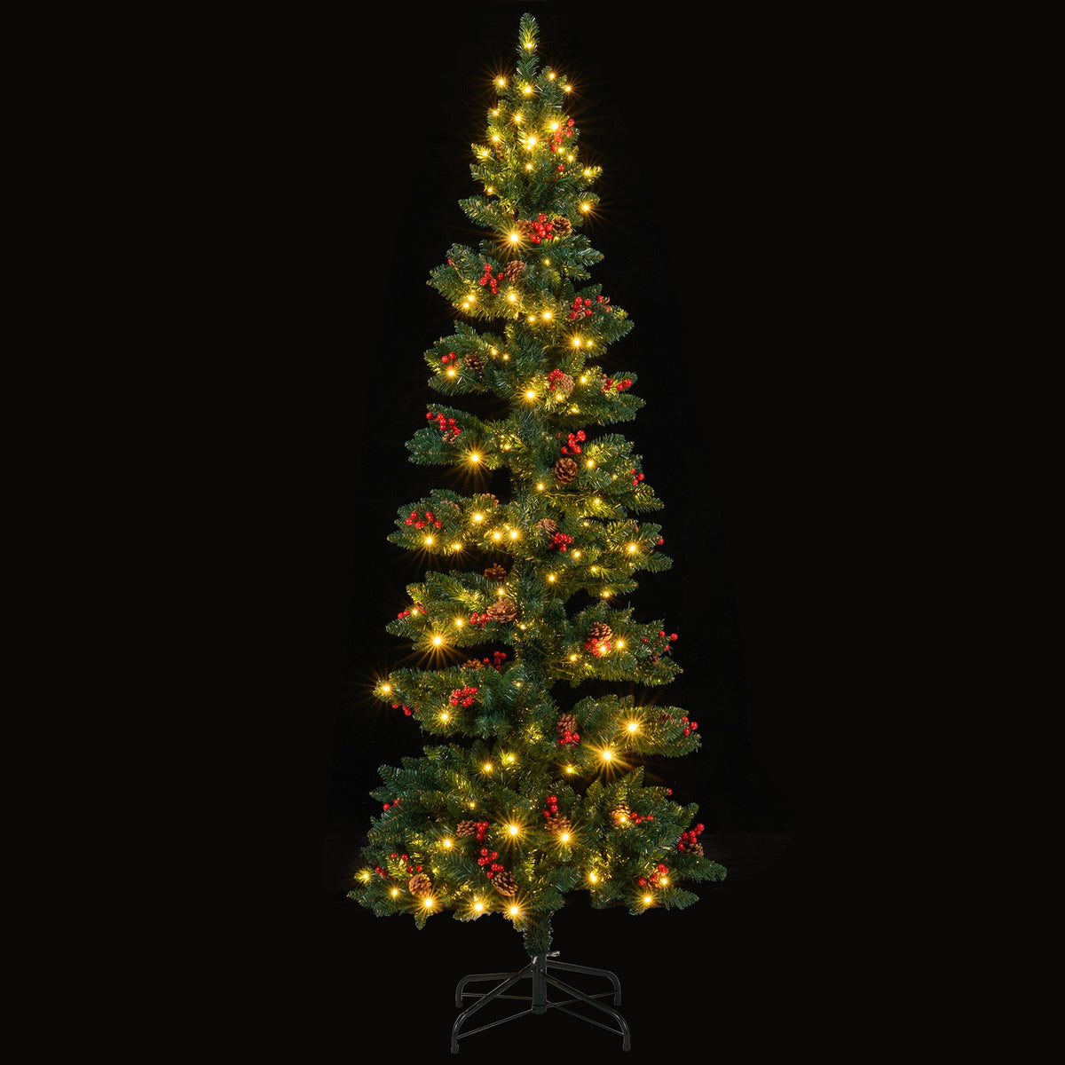 6/7 FT Pre-Lit Artificial Christmas Tree Spiral Holiday Tree with 612/791 Branch Tips and 8 Modes-7 ft view 4