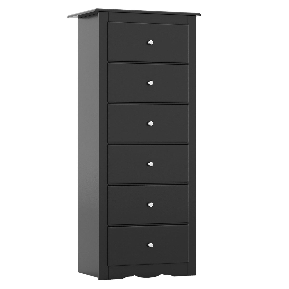 6 Drawers Chest Dresser Clothes Storage Bedroom Furniture Cabinet-Black view 4