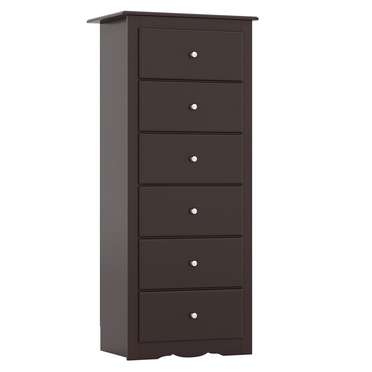 6 Drawers Chest Dresser Clothes Storage Bedroom Furniture Cabinet-Brown view 4