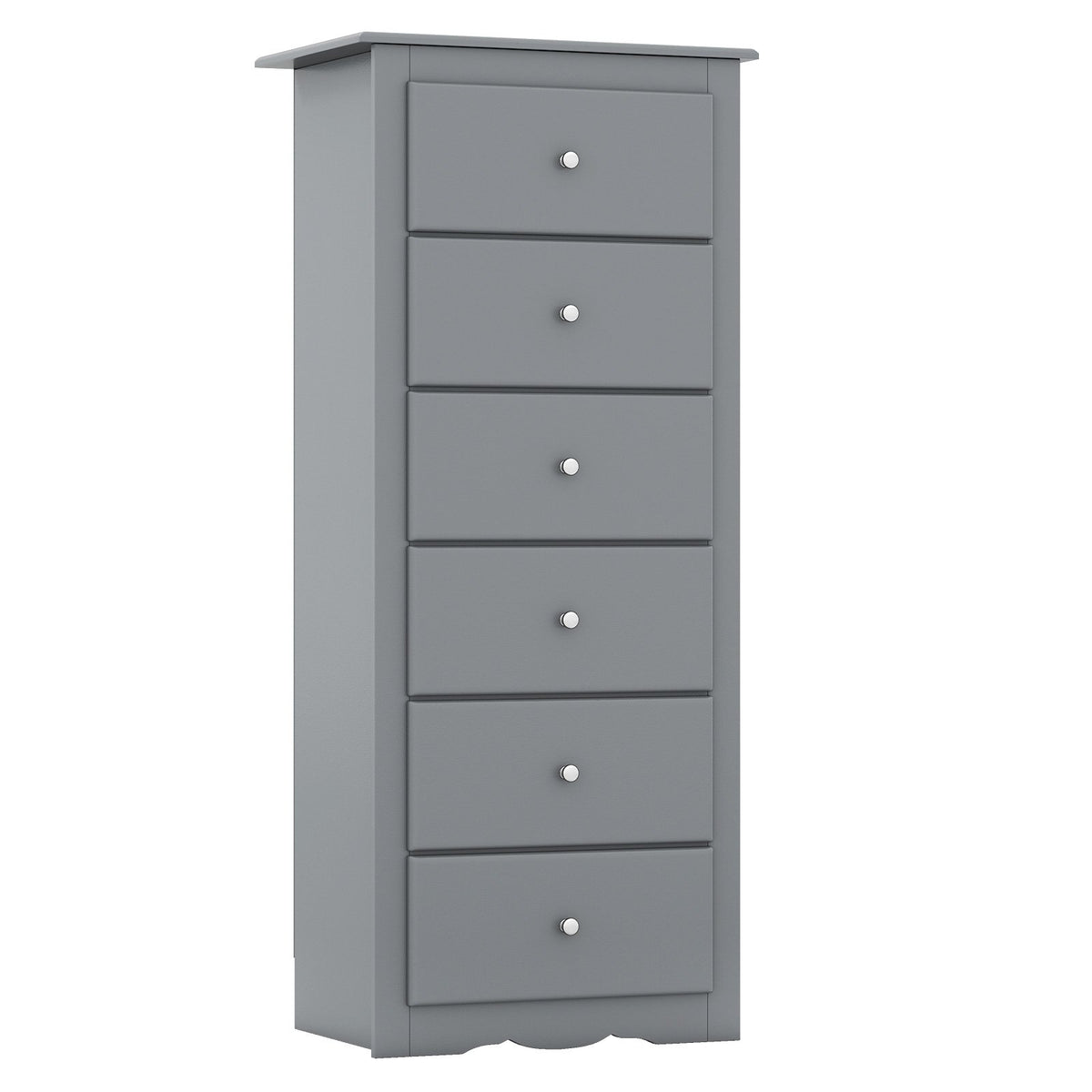 6 Drawers Chest Dresser Clothes Storage Bedroom Furniture Cabinet-Gray view 4