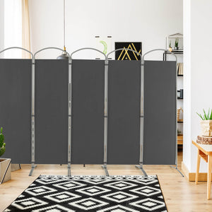 6 Feet 6-Panels Freestanding Folding Privacy Screen-Gray view 3