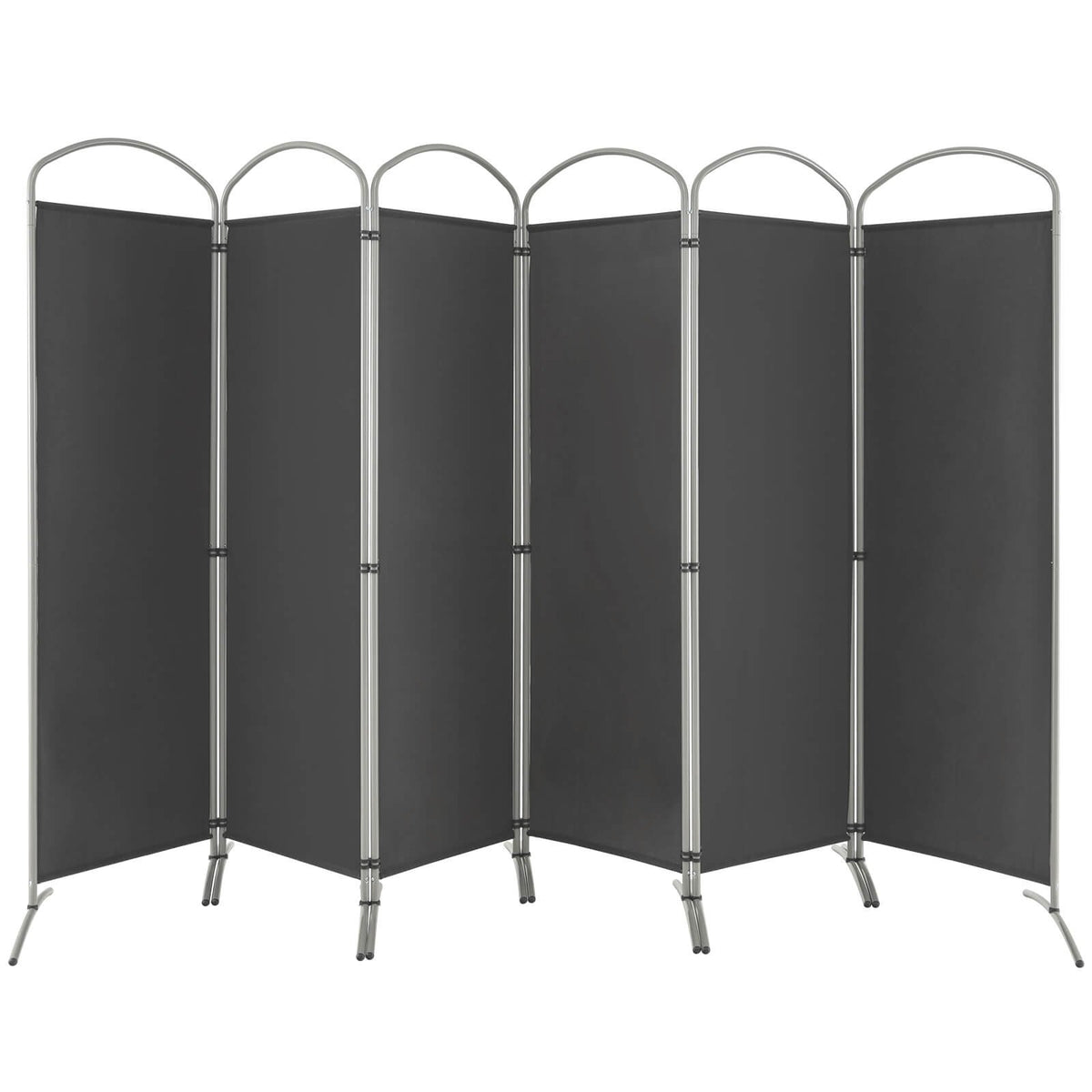 6 Feet 6-Panels Freestanding Folding Privacy Screen-Gray view 4
