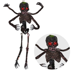 6 Feet Animated Halloween Decoration with 4 Arms, Red LED-lit Eyes & Spooky Sounds
