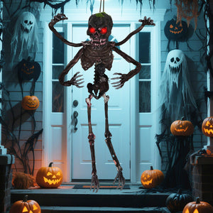 6 Feet Animated Halloween Decoration with 4 Arms, Red LED-lit Eyes & Spooky Sounds view 2