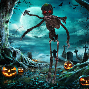 6 Feet Animated Halloween Decoration with 4 Arms, Red LED-lit Eyes & Spooky Sounds view 3