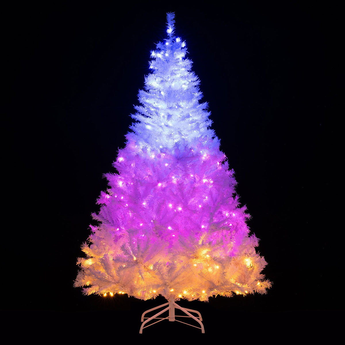 6 Feet Artificial Christmas Tree Hinged Pre-Lit Xmas Tree with 11 Lighting Modes view 6