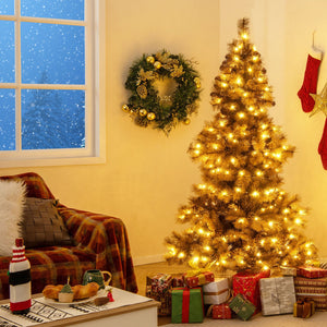 6 Feet Artificial Christmas Tree with 493 Branch Tips for Home Office Carnival view 3