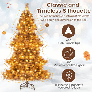6 Feet Artificial Christmas Tree with 493 Branch Tips for Home Office Carnival view 9