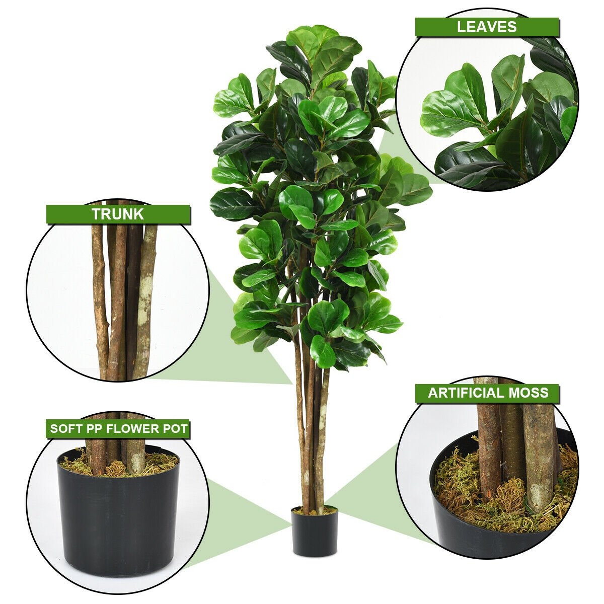 6-Feet Artificial Indoor-Outdoor Home Decorative Planter view 6