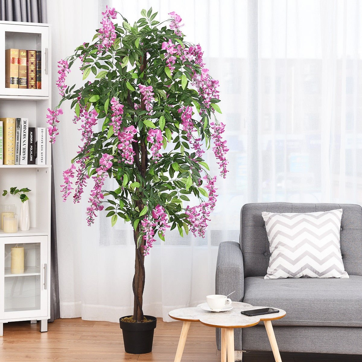 6-Feet Artificial Wisteria Silk Indoor-Outdoor Tree-1pieces view 2