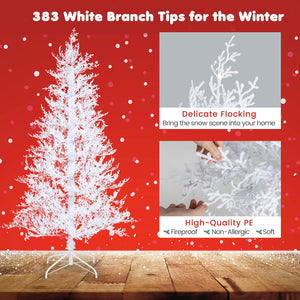 6 Feet Artificial Xmas Tree with 383 PE Branch Tips and 300 LED Lights view 9